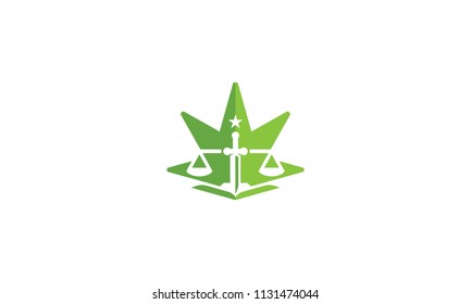 cannabis law icon logo vector