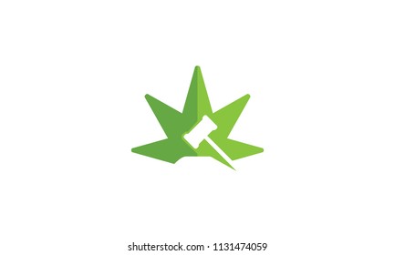 cannabis law icon logo vector