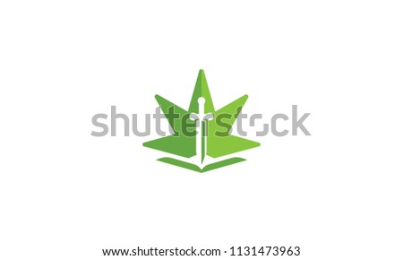 cannabis law icon logo vector