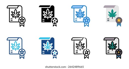 Ícone da lei cannabis define coleção de vários estilos 
