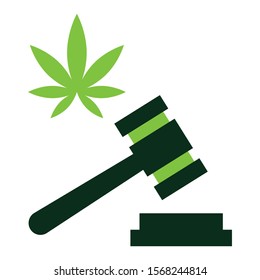 Cannabis law and Order Concept,  Vector Icon Design