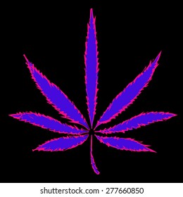 Cannabis leaf in abstract style