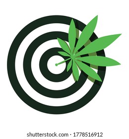 cannabis leaf, arrow and bulleye logo shoot