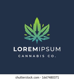 Cannabis Leaf with arrow logo template