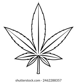 Ilustración vectorial de arte en hoja de cannabis