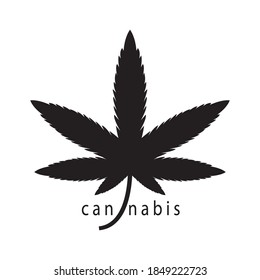 cannabis leaf with black color