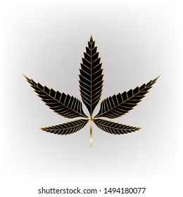 Cannabis Leaf Black Gold Leaf Vector File