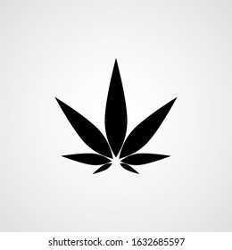 Cannabis leaf black icon. Vector