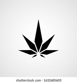 Cannabis leaf black icon. Vector