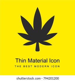 Cannabis Leaf bright yellow material minimal icon or logo design