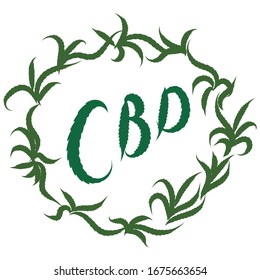 Cannabis leaf cbd. Concept of medicinal marijuana. Vector illustration cbd symbol.