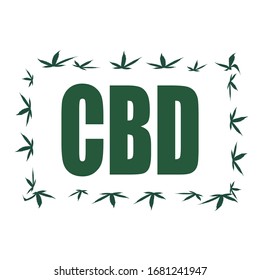 Cannabis leaf cbd. Concept of medicinal marijuana. Vector illustration cbd symbol.
