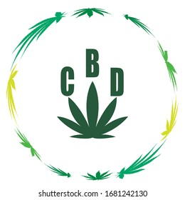 Cannabis leaf cbd. Concept of medicinal marijuana. Vector illustration cbd symbol.