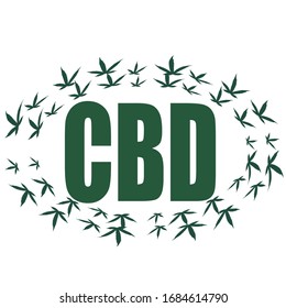 Cannabis-Blatt-Cbd. Konzept der Marihuana. Vektorillustration-Illustration cbd Symbol.