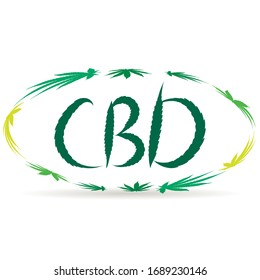 Cannabis leaf cbd. Concept of medicinal marijuana. Vector illustration cbd symbol.
