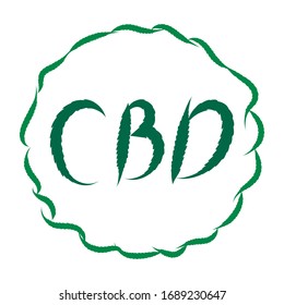 Cannabis leaf cbd. Concept of medicinal marijuana. Vector illustration cbd symbol.