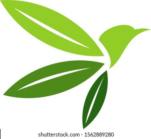 Cannabis leaf combined with bird.