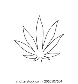 Cannabis Leaf Continuous Line Drawing. One Line Art Of Leaves, Herb, Plants, Drug.