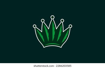 Cannabis leaf crown logo design