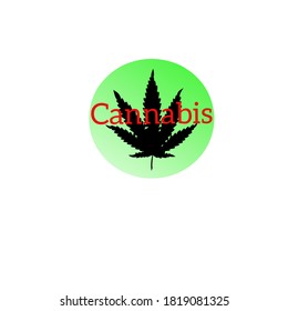 Cannabisblatt-Design-Logo auf grünem Kreis