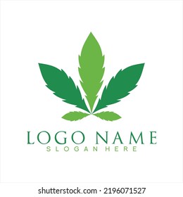 Cannabis leaf design logo vector.