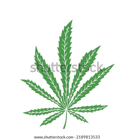 Cannabis leaf in doodle style. Hand Drawn. Freehand drawing. Sketch.	