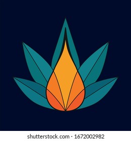 Cannabis Leaf and Drop of Cbd Oil. Colorful Neon Logo. 