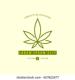 Cannabis Leaf Emblem Logo Template