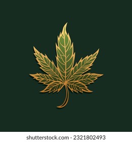 Cannabis leaf emblem. Vector logo template.