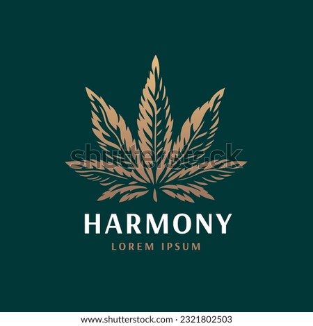 Cannabis leaf emblem. Vector logo template.