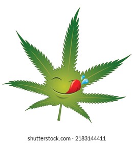 Cannabis Leaf Emoji Emoticon Vector Illustration Stock Vector (Royalty ...