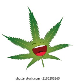 Cannabis Leaf Emoji Emoticon Vector Illustration Stock Vector (Royalty ...