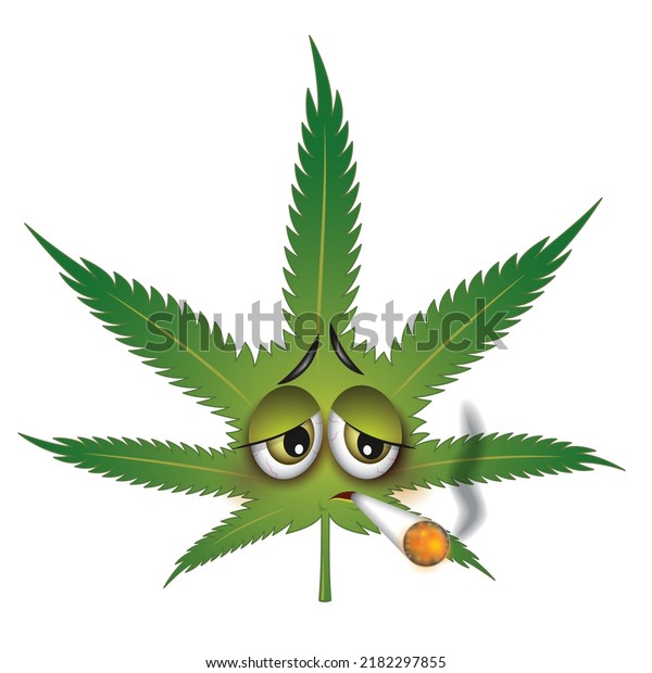 Cannabis Leaf Smiling Emoji Face Doormat, Stoner Home Decor and Welcome Mat, 420 Maximalist Rug