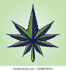 Cannabis leaf essential geometric shape ornament illustrations vector illustrations for your work logo, merchandise t-shirt, stickers and label designs, poster, greeting cards advertising business 