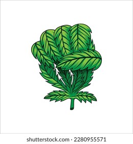 Cannabis Leaf Fist hand vector art, Weed leaf vector