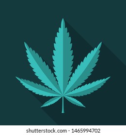 Cannabis leaf flat design icon