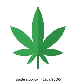 Cannabis leaf. Flat vector illustration isolated on white.