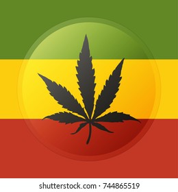 Cannabis Leaf On Rastafarian Color Flag Stock Vector (royalty Free 