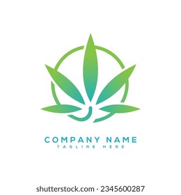 Cannabis Leaf Gradient LOGO design template