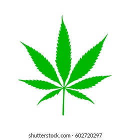 Cannabis Leaf Green Color Stock Vector (Royalty Free) 602720297 ...