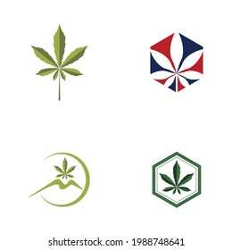 Cannabis leaf health nature logo vector