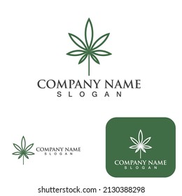 Cannabis leaf health nature logo vector