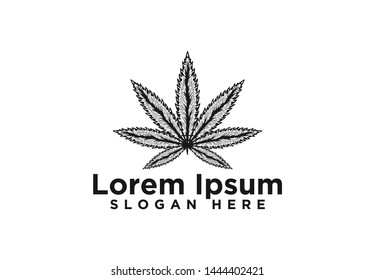 cannabis leaf healthy vector logo
