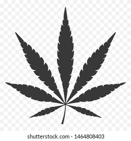 Cannabis leaf, hem vector icon. Natural hemp textile, pharmaceutical, cosmetic and healthy medical cannabis package logo stamp