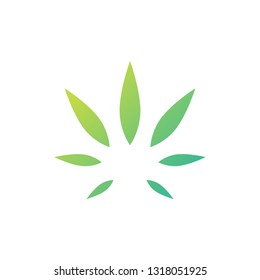 cannabis leaf hemp logo vector icon illustration