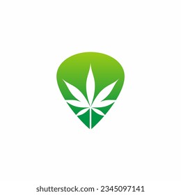 Cannabis leaf herb nature logo vector image
