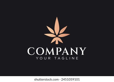 cannabis leaf herbal logo design for health medical and beauty company business