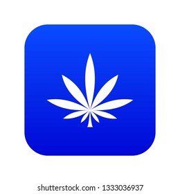 Cannabis leaf icon digital blue for any design isolated on white vector illustration