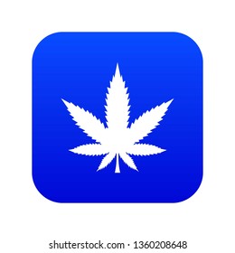 Cannabis leaf icon digital blue for any design isolated on white vector illustration