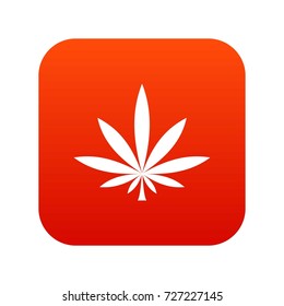 Cannabis leaf icon digital red for any design isolated on white vector illustration